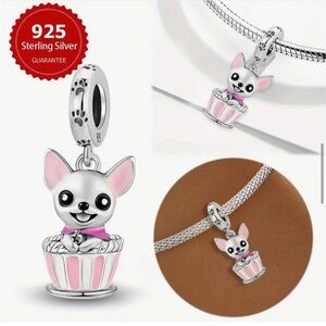 925 Chihuahua Bracelet Charm